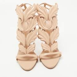 Pre Owned Giuseppe Zanotti Peach Patent Leather Cruel Sandals Size 40