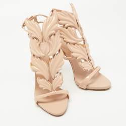 Pre Owned Giuseppe Zanotti Peach Patent Leather Cruel Sandals Size 40