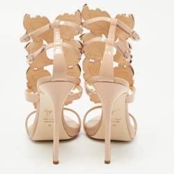 Pre Owned Giuseppe Zanotti Peach Patent Leather Cruel Sandals Size 40