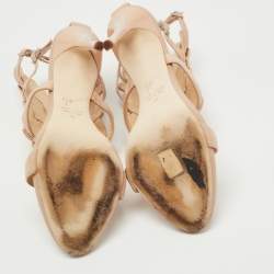 Pre Owned Giuseppe Zanotti Peach Patent Leather Cruel Sandals Size 40