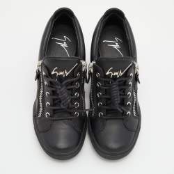 Pre Owned Giuseppe Zanotti Black Leather Donna High Top Sneakers Size 36