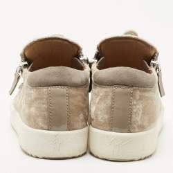 Giuseppe Zanotti Beige Velvet Sneakers Size 37