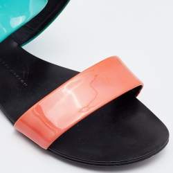 Pre Owned Giuseppe Zanotti Multicolor Patent Leather Flat Gladiator Sandals Size 38.5