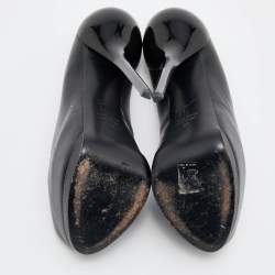Pre Owned Giuseppe Zanotti Black Leather Peep Toe Platform Pumps Size 38