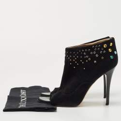 Giuseppe Zanotti Black Suede Studded Boots Size 41