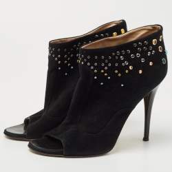 Giuseppe Zanotti Black Suede Studded Boots Size 41