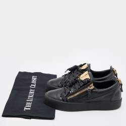 Pre Owned Giuseppe Zanotti Black Leather Gail Low Top Sneakers Size 36
