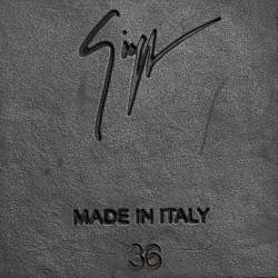 Pre Owned Giuseppe Zanotti Black Leather Gail Low Top Sneakers Size 36