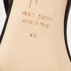 Pre Owned Giuseppe Zanotti Black Satin Crystal Embellished Snake Motif Aleesha  Slide Sandals Size 40