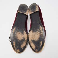 Giuseppe Zanotti Burgundy Velvet Lace Up Loafers Size 37
