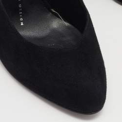 مملوكة مسبقًا حذاء كعب عالي جوسيبي زانوتي سويدي مزخرف فيونكة كريستال أسود مقاس 40