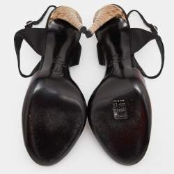 مملوكة مسبقًا Giuseppe Zanotti Multicolor Satin,Leather and Python Ankle Strap Sandal Size 37