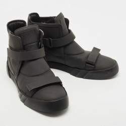 مملوكة مسبقًا Giuseppe Zanotti Black Leather Shark High Top Sneakers Size 45