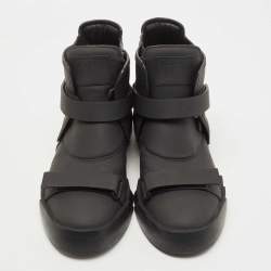 مملوكة مسبقًا Giuseppe Zanotti Black Leather Shark High Top Sneakers Size 45