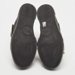 مملوكة مسبقًا Giuseppe Zanotti Black Leather Shark High Top Sneakers Size 45