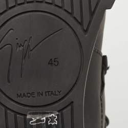 مملوكة مسبقًا Giuseppe Zanotti Black Leather Shark High Top Sneakers Size 45