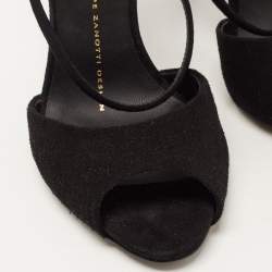 Pre Owned Giuseppe Zanotti Black Suede Nirvana Ankle Strap Sandals Size 35