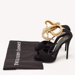 Pre Owned Giuseppe Zanotti Black Suede Nirvana Ankle Strap Sandals Size 35