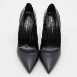 Pre Owned Giuseppe Zanotti Blue Leather Pointed Toe Pumps Size 37