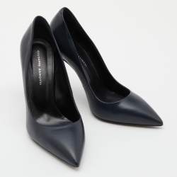 Pre Owned Giuseppe Zanotti Blue Leather Pointed Toe Pumps Size 37