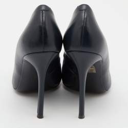 Pre Owned Giuseppe Zanotti Blue Leather Pointed Toe Pumps Size 37