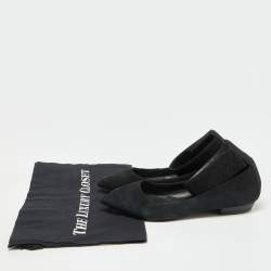 Giuseppe Zanotti Black Suede Ankle Strap Ballet Flats Size 37