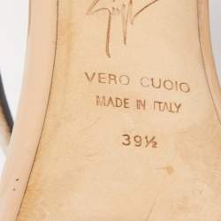 Pre Owned Giuseppe Zanotti Beige Velvet Harmony  Ankle Cuff Sandals Size 39.5