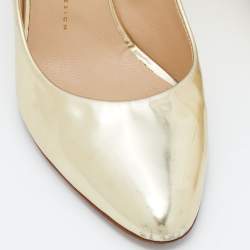 Giuseppe Zanotti Gold Leather Round Toe Pumps Size 40