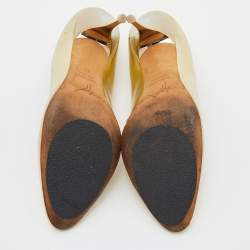Giuseppe Zanotti Gold Leather Round Toe Pumps Size 40