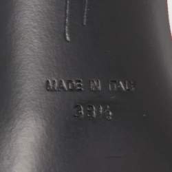 Pre Owned Giuseppe Zanotti Red Knotted Velvet Slide Sandals Size 38.5