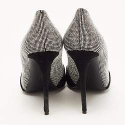 Pre Owned Giuseppe Zanotti Black Suede Crystal Embellished Pointed Toe Pumps Size 37
