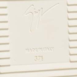 Pre Owned Giuseppe Zanotti Black Knit Fabric and Calfhair Slip on Sneakers Size 37.5