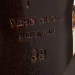 Pre Owned Giuseppe Zanotti Cream Leather Embellished T Strap Sandals Size 39