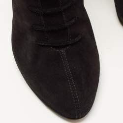 Giuseppe Zanotti Black Suede Crystals Embellished Mid Calf Boots Size 40