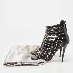 Giuseppe Zanotti Black Leather studded Strappy Sandals Size 36.5