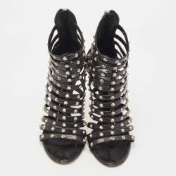 Giuseppe Zanotti Black Leather studded Strappy Sandals Size 36.5