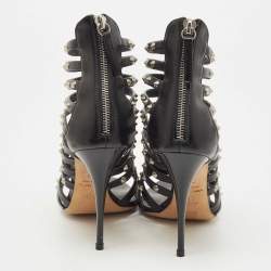 Giuseppe Zanotti Black Leather studded Strappy Sandals Size 36.5