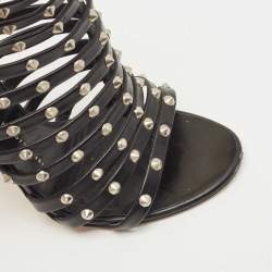 Giuseppe Zanotti Black Leather studded Strappy Sandals Size 36.5