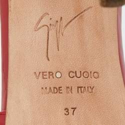 Pre Owned Giuseppe Zanotti Red Patent Leather Nettie Sandals Size 37