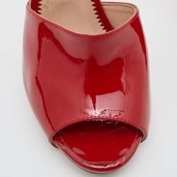 Pre Owned Giuseppe Zanotti Red Patent Leather Nettie Sandals Size 37