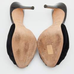 مملوكة مسبقًا Giuseppe Zanotti Black Knotted Velvet Slide Sandals Size 37