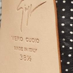 مملوكة مسبقًا Giuseppe Zanotti Black Leather Peep Toe Pumps Size 38.5