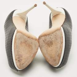 مملوكة مسبقًا Giuseppe Zanotti Black Leather Peep Toe Pumps Size 38.5