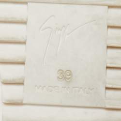 Pre Owned Giuseppe Zanotti Pink Python Embossed Leather Lorenz Wedge Sneakers Size 39