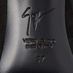 Pre Owned Giuseppe Zanotti Black Suede Booties Size 37