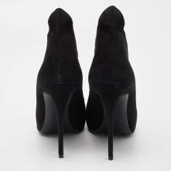 Pre Owned Giuseppe Zanotti Black Suede Booties Size 37