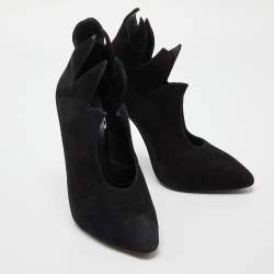 Pre Owned Giuseppe Zanotti Black Suede Booties Size 37