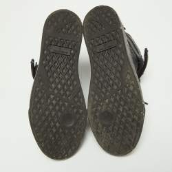 مملوكة مسبقًا Giuseppe Zanotti Black Croc Embossed Leather Coby High Top Sneakers Size 38