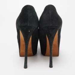 Giuseppe Zanotti Black Suede Liza Peep Toe Platform Pumps Size 39