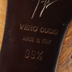 Pre Owned Giuseppe Zanotti Tan Ostrich Leather Round Toe Pumps Size 39.5